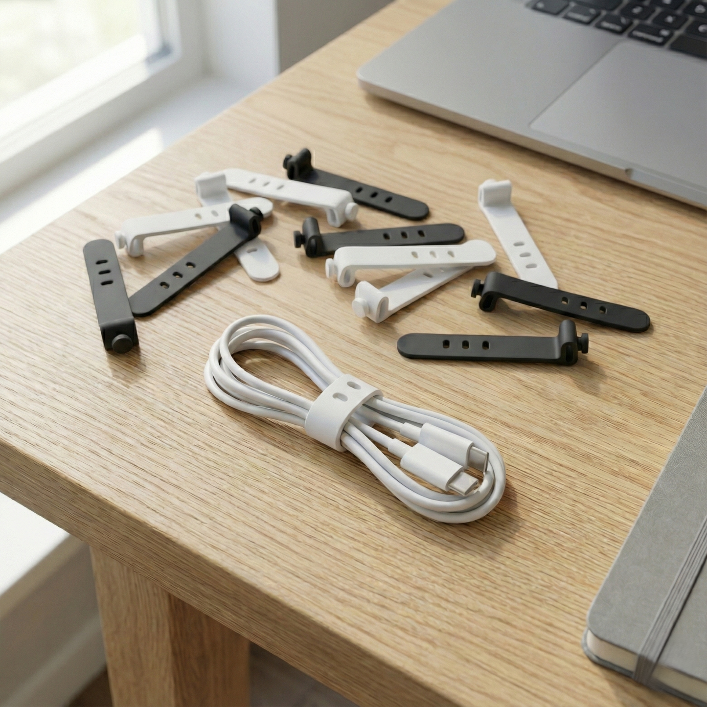 SilicaStrap Reusable Silicone Cable Organizers for Desks, Drawers & Travel (Multi-Pack)