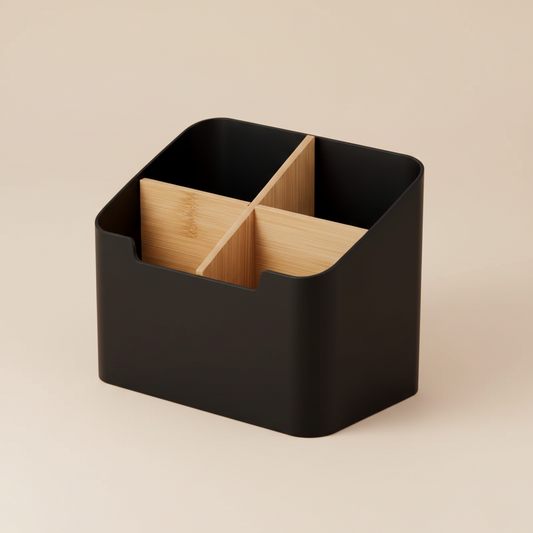 Modern Desk Organizer With Bamboo Dividers