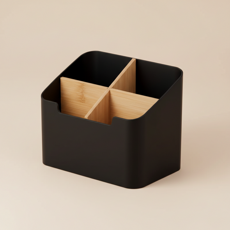 Modern Desk Organizer With Bamboo Dividers