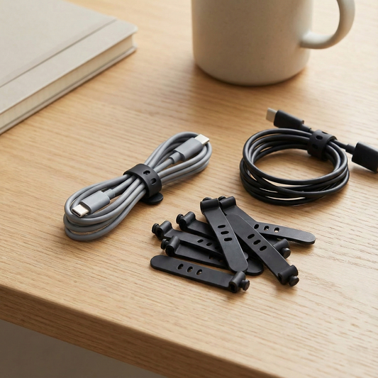 SilicaStrap Reusable Silicone Cable Organizers for Desks, Drawers & Travel (Multi-Pack)