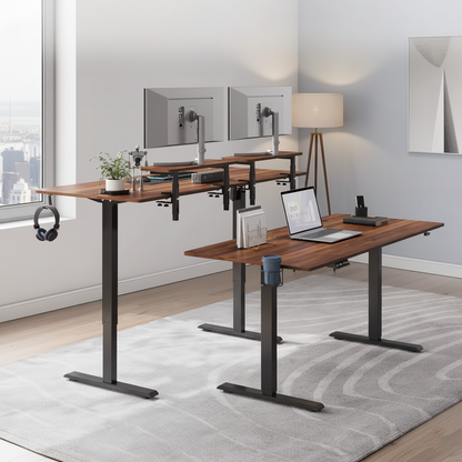 63 Inch Standing Desk w/ Adjustable Monitor Shelves