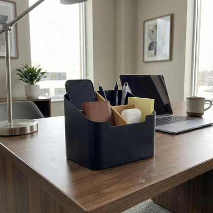 Modern Desk Organizer With Bamboo Dividers