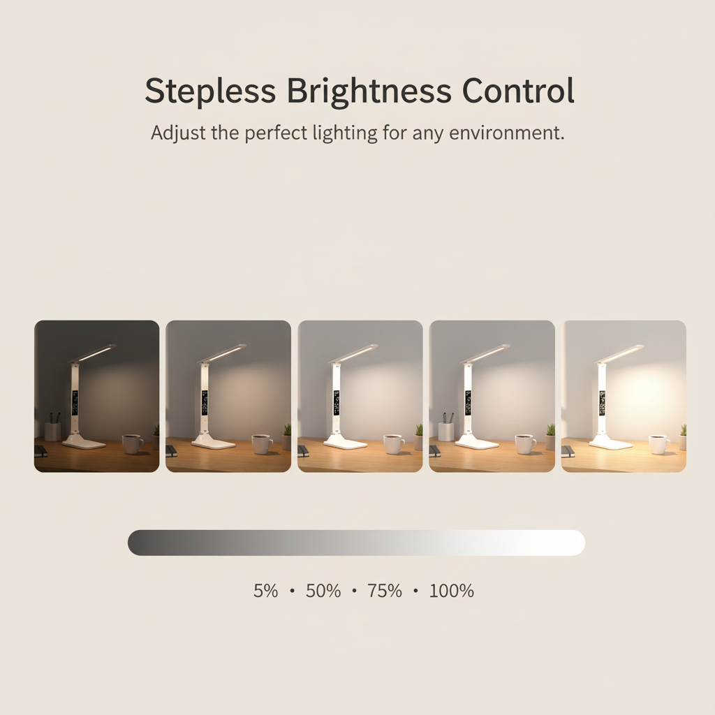 All-in-One Desk Lamp with Wireless Charging & Digital Display