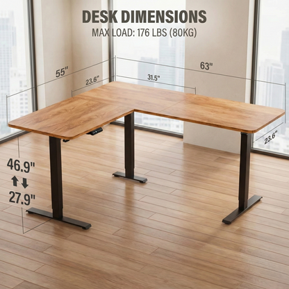 Stable L-Shaped Standing Desk