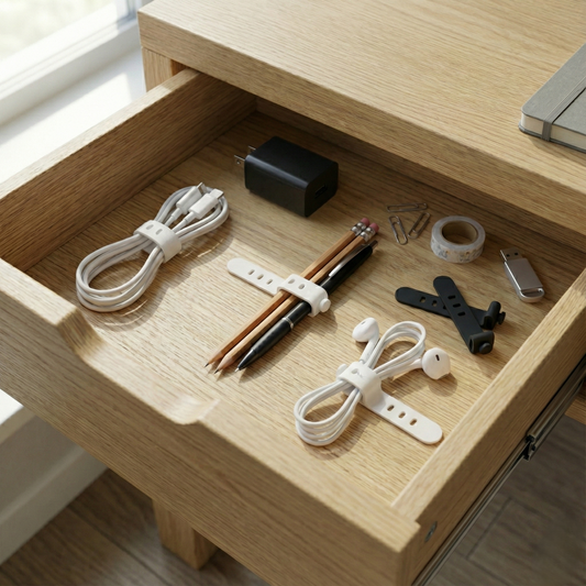 SilicaStrap Reusable Silicone Cable Organizers for Desks, Drawers & Travel (Multi-Pack)