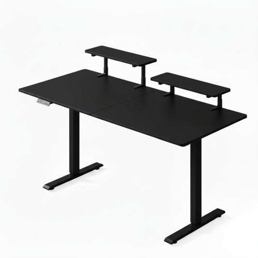 63 Inch Standing Desk w/ Adjustable Monitor Shelves