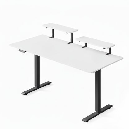 63 Inch Standing Desk w/ Adjustable Monitor Shelves