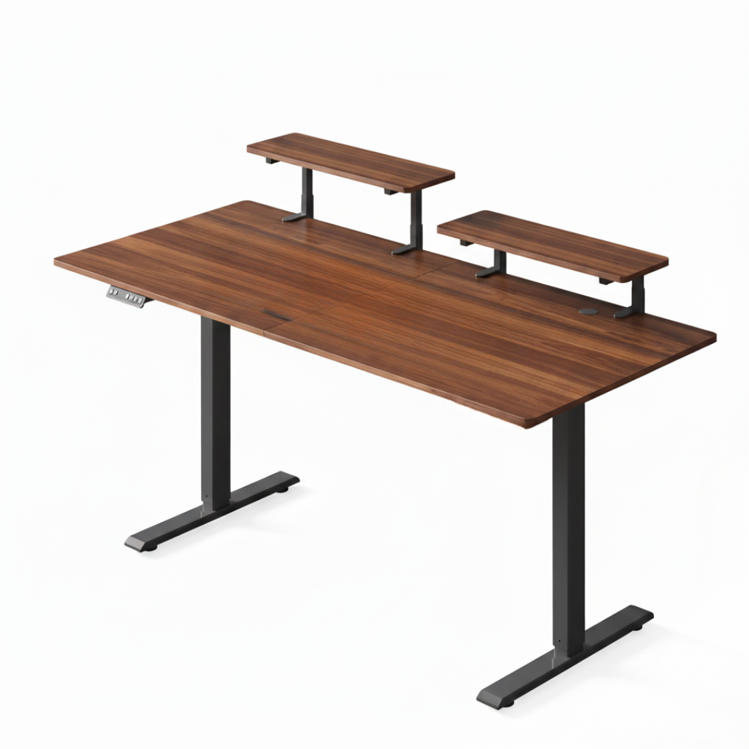 63 Inch Standing Desk w/ Adjustable Monitor Shelves